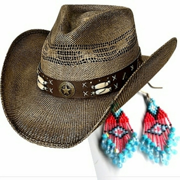 JRW Handmade Turquoise Red Swarovski Earrings - Picture 2 of 6